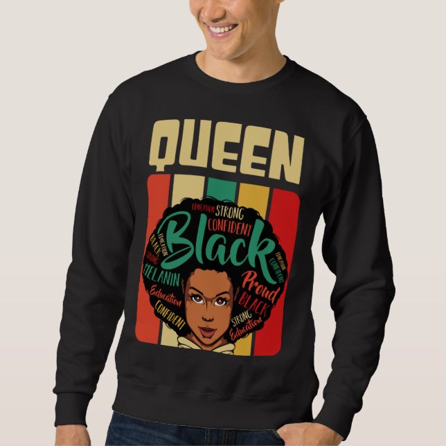 Sudadera Afro Black Queen Melanin Anti Rassism African Woma (Anverso)