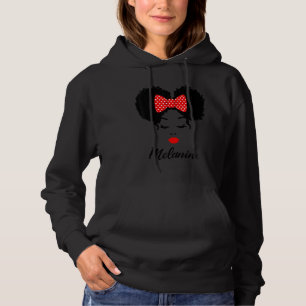 Sudadera Afro Diva Red Lips Bow Tie Black Chica Magic Puffs
