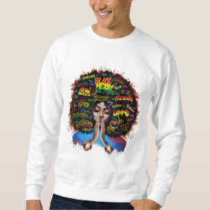 Sudadera Afro Melanin Mes de la Historia Negra Reina Fuerte