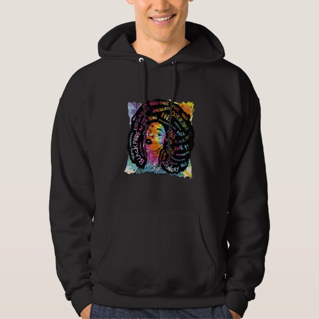Sudadera Afro Melanin, mujer negra, orgullo: Mes de la hist (Anverso)