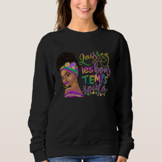 Sudadera Afro Messy Bun Happy Mardi Gras Black Women Carniv