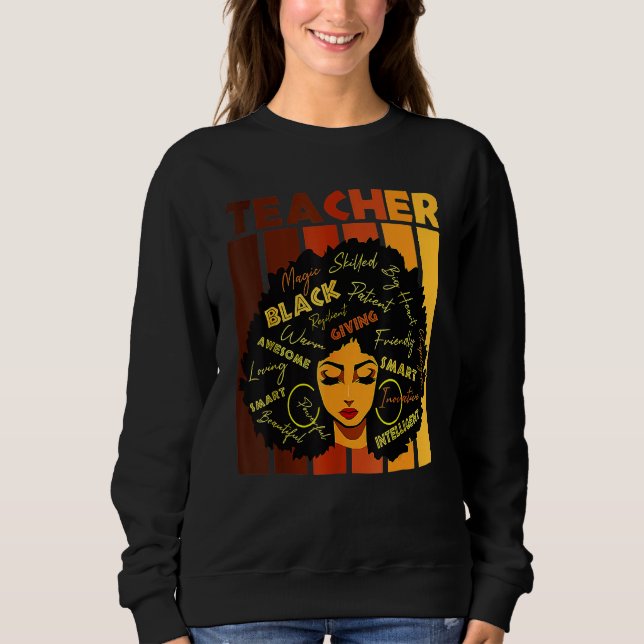 Sudadera Afro, profesora de Black Smart, ama a una mujer af (Anverso)