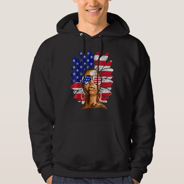 Sudadera Afro Sunflower African American 4th Of July Melani (Anverso)