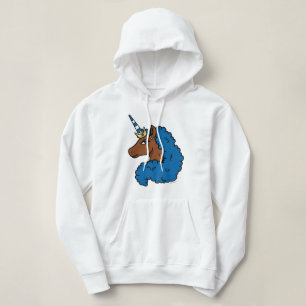 Sudadera Afro unicornio azul