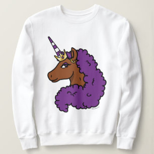Sudadera Afro Unicornio púrpura