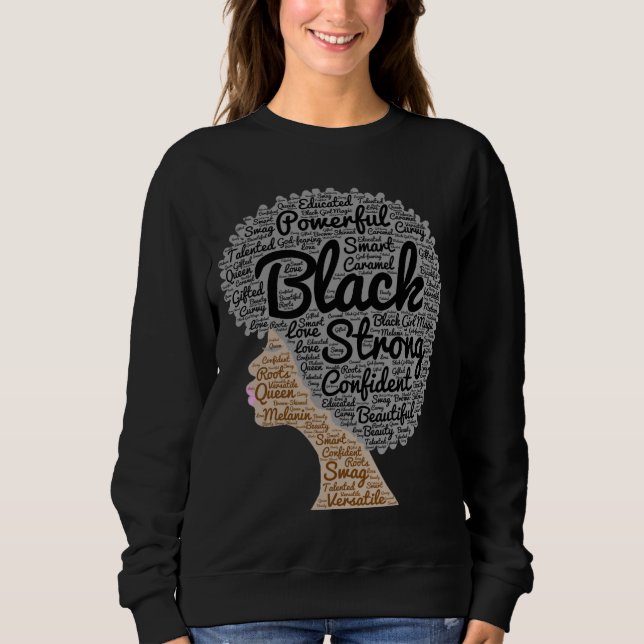 Sudadera Afro Word Art Black History Mono (Anverso)