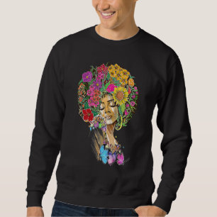 Sudadera Afroafricanas flores mariposa latinas afroamerican