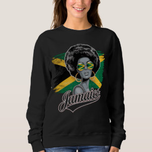 Sudadera Afrocaribeña Mujer Jamaica Bandera Isla Vibe