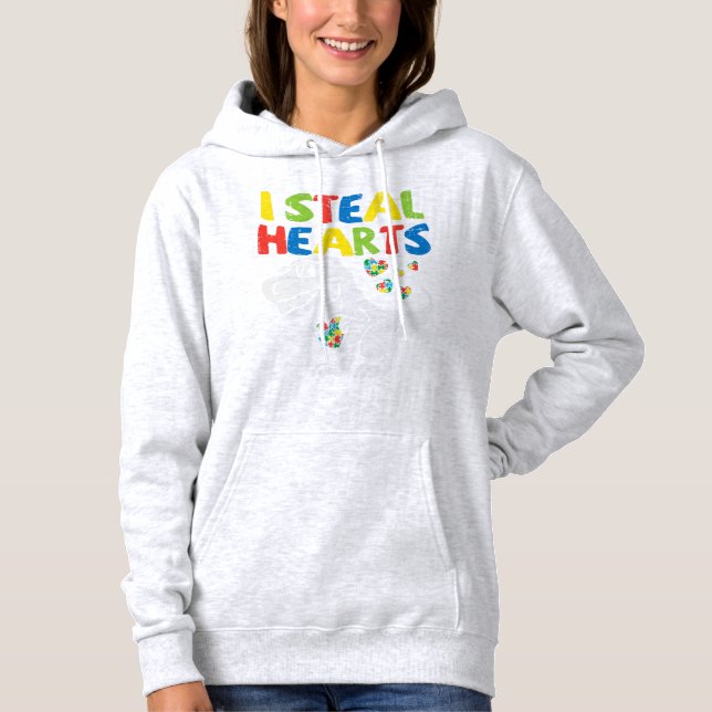 Sudadera Agarra este lindo I Robar corazones Trex Dinosaur  (Anverso)