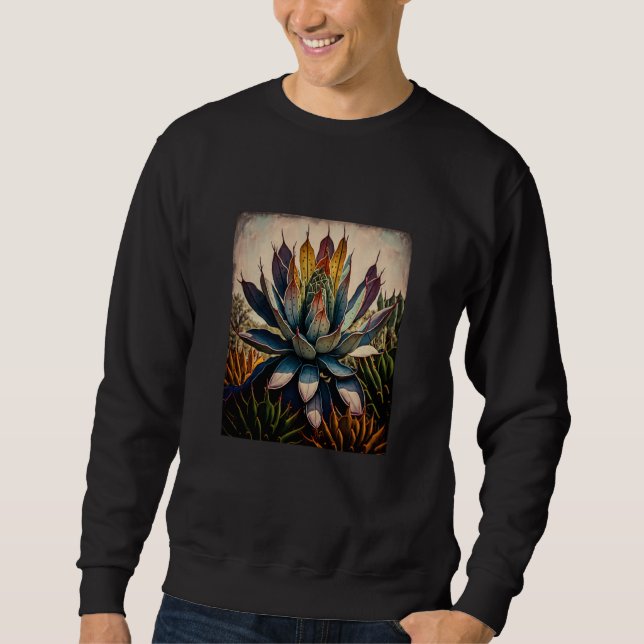 Sudadera Agave Plant Collectors Agave Mexican Folk Painting (Anverso)
