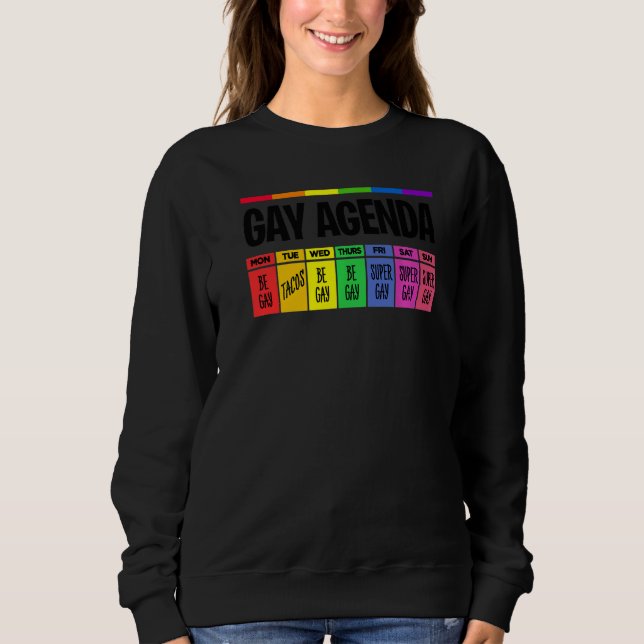 Sudadera Agenda Gay Orgullo Lgbtq Arcoíris Transgénero Bise (Anverso)