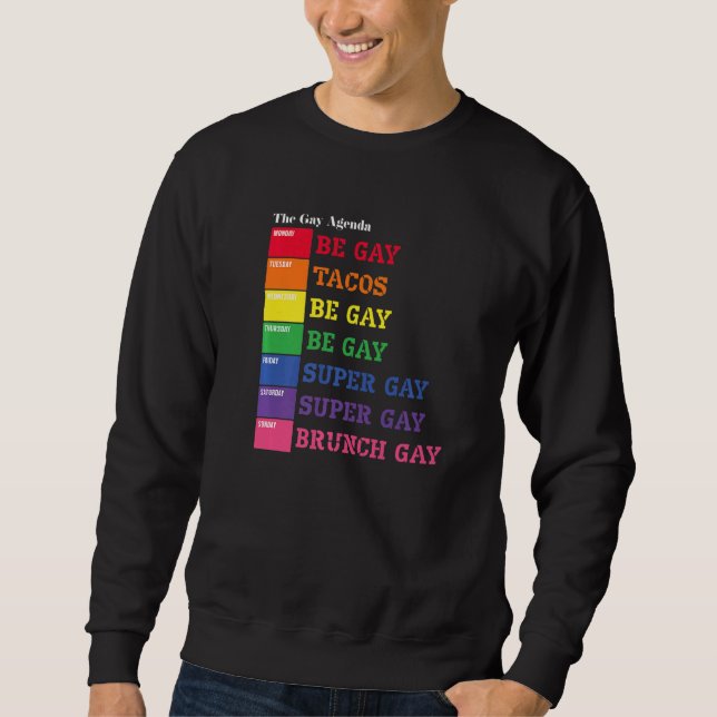 Sudadera Agenda Semanal Gay Lgbt Orgullo Arcoiris 1 (Anverso)