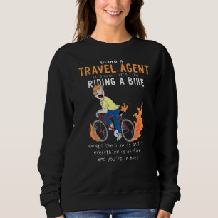 Sudadera Agente de viajes como ciclista divertida