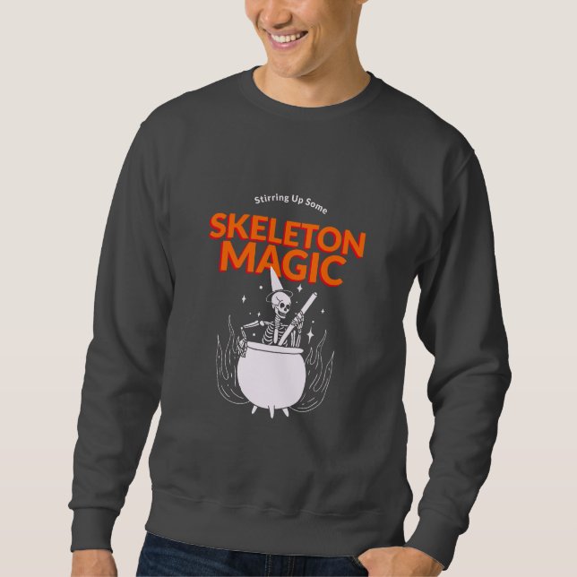 Sudadera Agitando Algo De Magia De Esqueleto (Anverso)