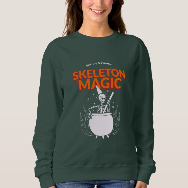 Sudadera Agitando Algo De Magia De Esqueleto (Anverso)