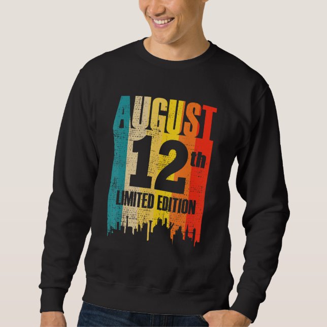Sudadera Agosto 12 Edición Limitada Mes 8 12º Día Retro V (Anverso)