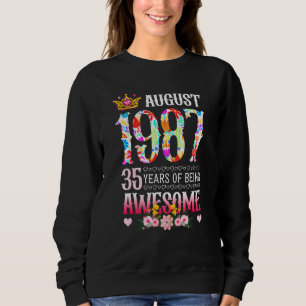 Sudadera Agosto 1987 35º Cumpleaños 35 Años De Ser Awesom
