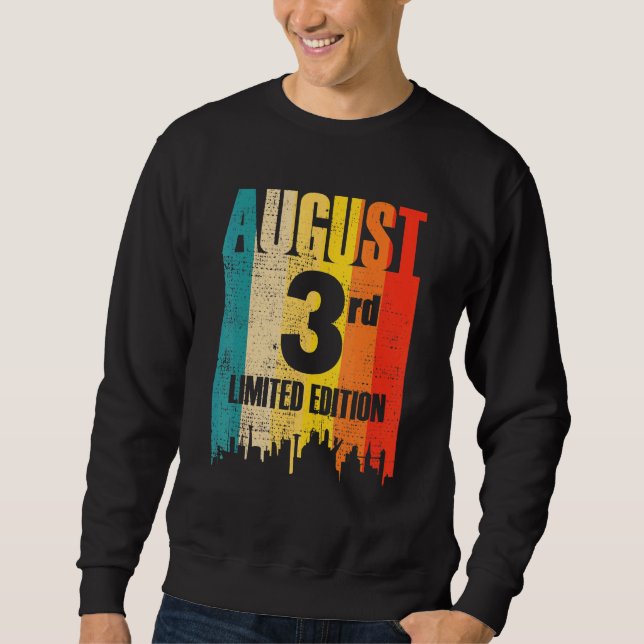 Sudadera Agosto 3 Edición Limitada Mes 8 3º Día Retro Vin (Anverso)