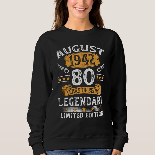 Sudadera Agosto de 1942 80º cumpleaños 80 años (Anverso)