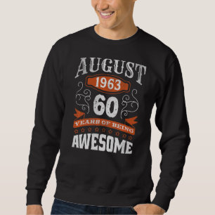Sudadera Agosto de 1963 Retro Vintage Awesom de 60 años