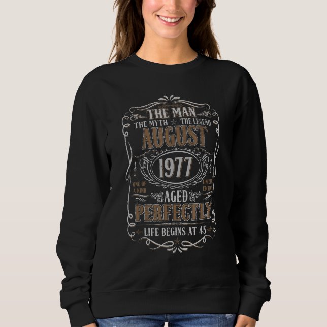 Sudadera Agosto de 1977 Leyenda de Mitos del Hombre 45 cump (Anverso)
