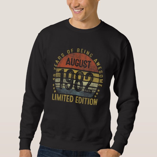 Sudadera Agosto de 1982 40ª cosecha de cumpleaños (Anverso)