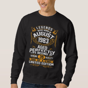 Sudadera Agosto de 1983 39º cumpleaños mujeres de 39 años