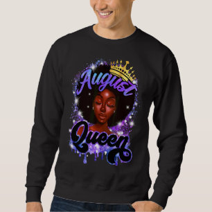 Sudadera Agosto Reina Mujer Negra Reina Negra Feliz cumplea