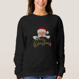 Sudadera Agradable Santa Claus Feliz Navidad Black Lady