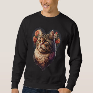 Sudadera Agradable y único hea del gato del día de San Vale