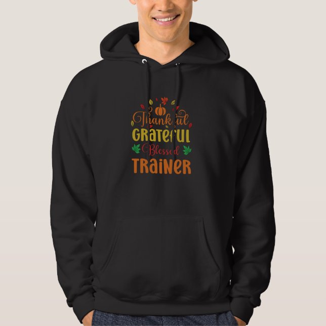 Sudadera Agradecido instructor bendecido de otoño que (Anverso)