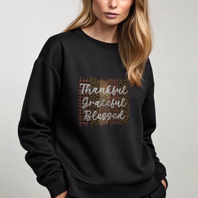 Sudadera Agradecimiento negro bendecido (Black Thankful Grateful Blessed Sweatshirt)