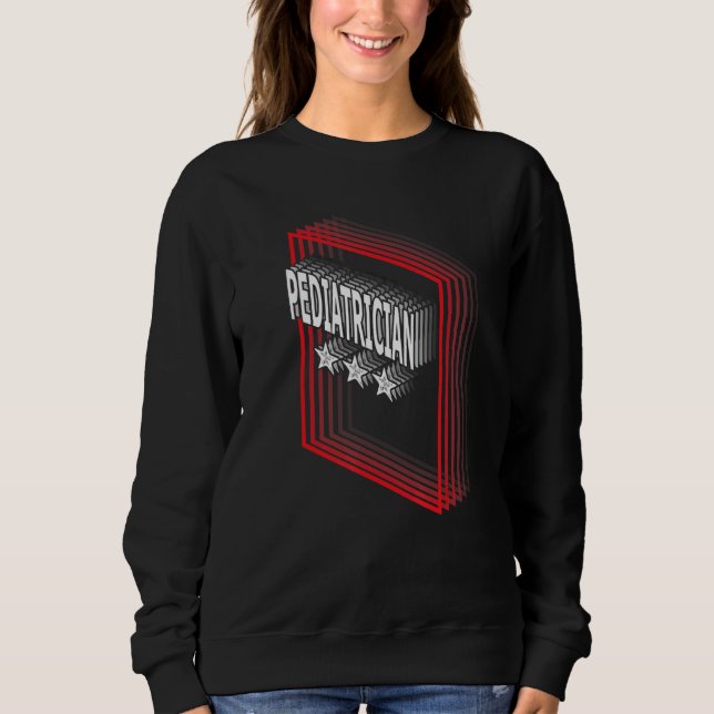 Sudadera Agradecimiento Título de Trabajo Pediatra Retro (Anverso)