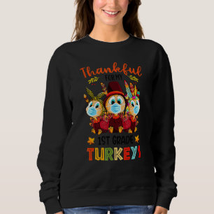 Sudadera Agradecimientos por mi primer grado de pavos caen 