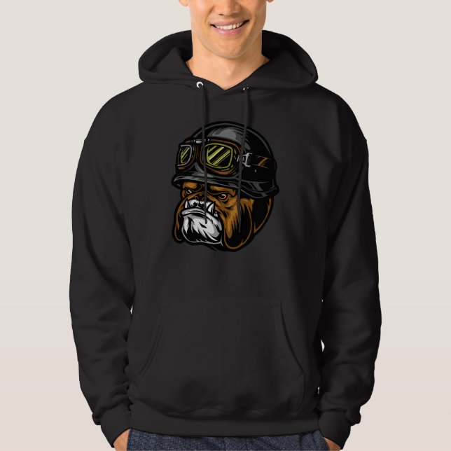 Sudadera Agresivo motociclista Pitbull Head (Anverso)