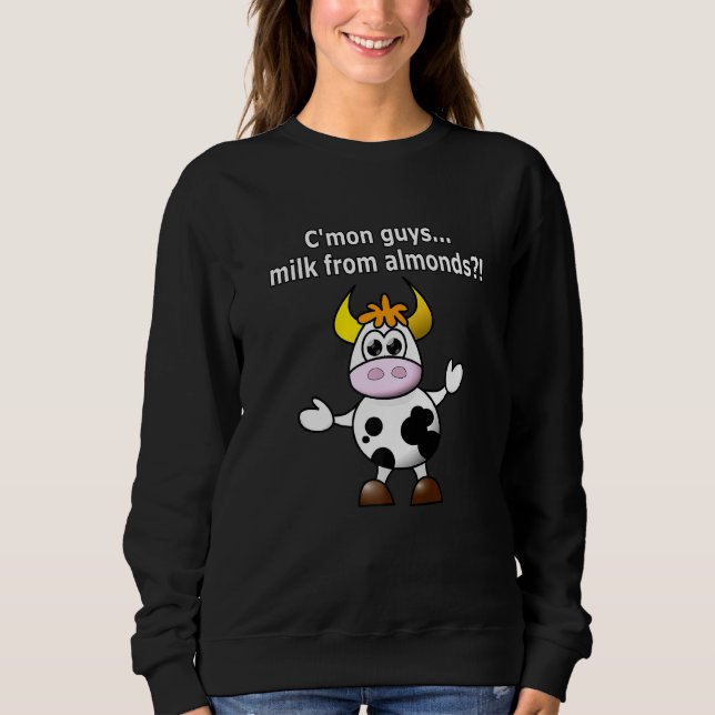 Sudadera Agricultores de leche contra leche de almendra en  (Anverso)