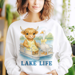 Sudadera Agua acuática de Lake Life Highland Cow & Goose