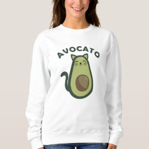 Sudadera Aguacate aguacate Cat Funny Food Green