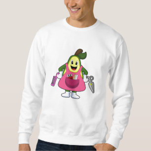 Sudadera Aguacate como peluquero con tijeras y peine
