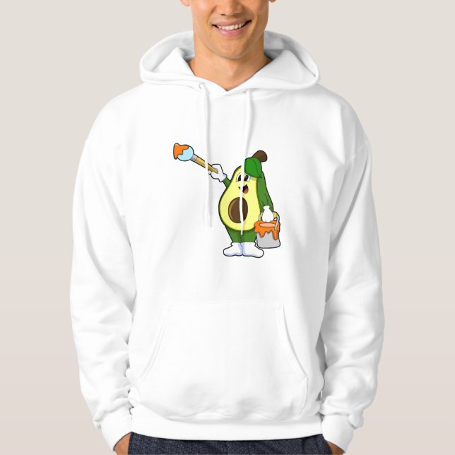 Sudadera Aguacate como pintador con pincel de pintura (Anverso)