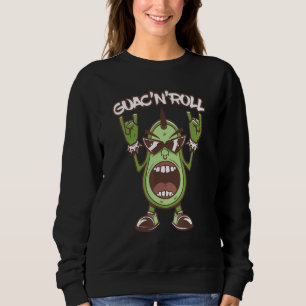 Sudadera Aguacate de Fruta Saludable Músico de Rock Guac 'n