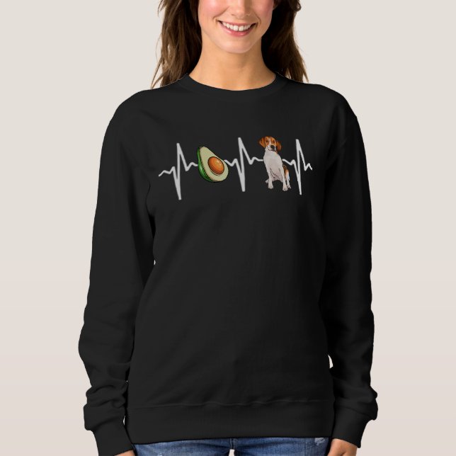 Sudadera Aguacate Harrier Heartbeat Dog (Anverso)