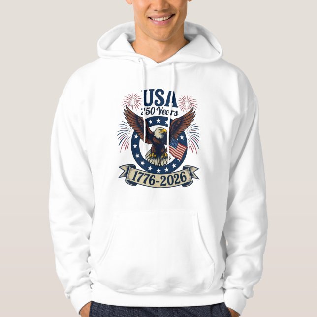 Sudadera Águila Americana Patriótica 250 Años 1776-2026 (Anverso)