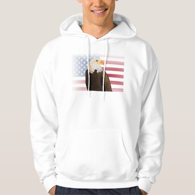 Sudadera Águila con la bandera norteamericana temblorosa (Anverso)