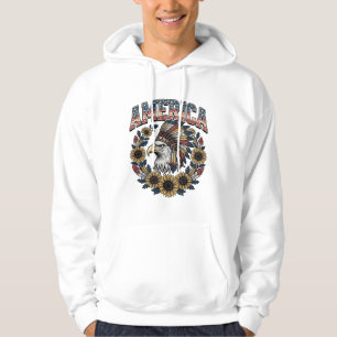 Sudadera Águila Patriótica América Girasol Vintage