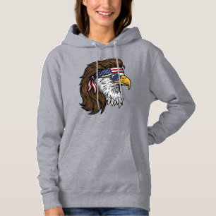 Sudadera Aguila Patriótica Mullet Grabado Vintage Vector De