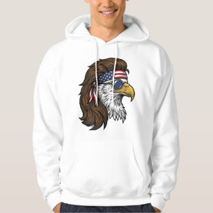 Sudadera Águila Patriótica Mullet Grabado Vintage Vector De