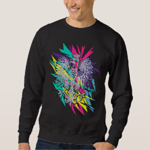 Sudadera Águila polaca colorida Escudo polaco moderno Multi