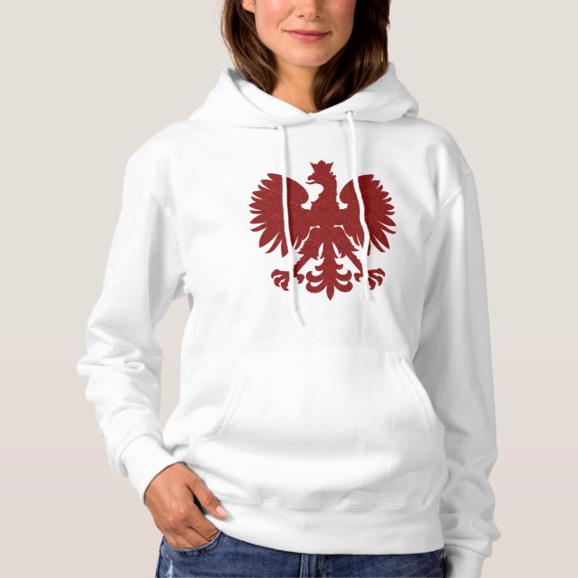 Sudadera Águila polaca de Damasco rojo (Anverso)