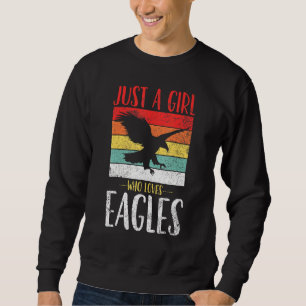 Sudadera Águila Sólo Un Chica Que Ama Las Águilas Retro Vin